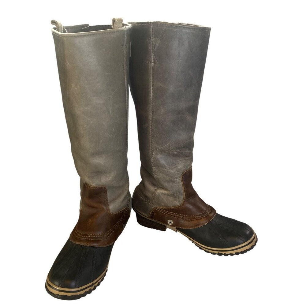 SOREL SLIMPACK Tall 10 Equestrian Riding Boot Shale Gray Waterproof RARE HTF - Picture 3 of 17